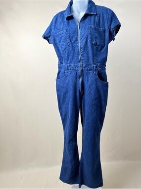 Rue21 Blue Denim Zip-Front Jumpsuit